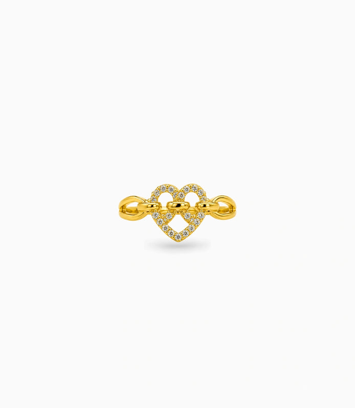 Gold Plated Party Heart Bow Finger Ring