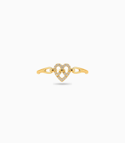 Gold Plated Party Heart Bow Finger Ring