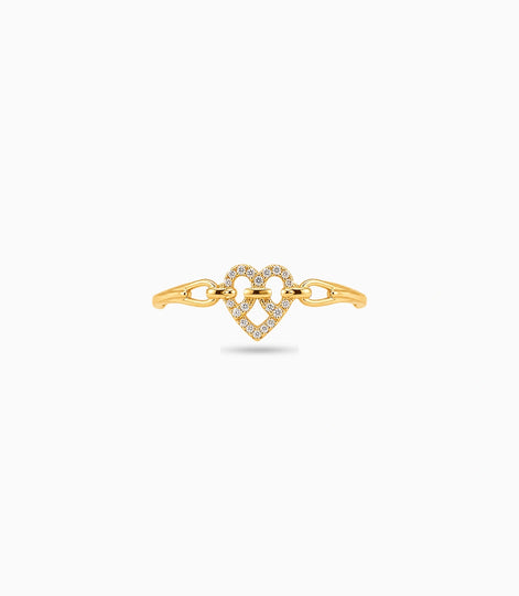 Gold Plated Party Heart Bow Finger Ring