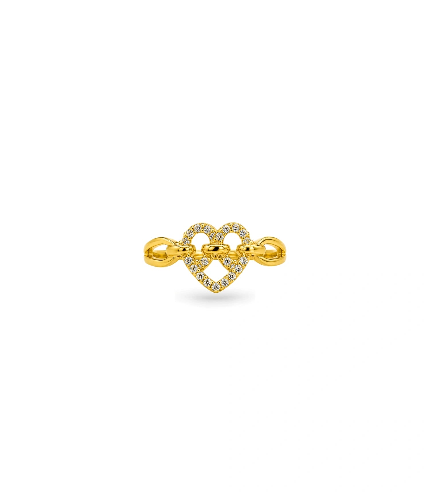 Gold Plated Party Heart Bow Finger Ring