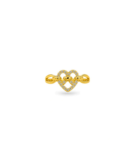Gold Plated Party Heart Bow Finger Ring