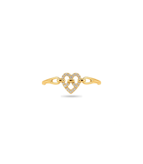Gold Plated Party Heart Bow Finger Ring