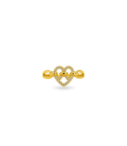 Gold Plated Party Heart Bow Finger Ring