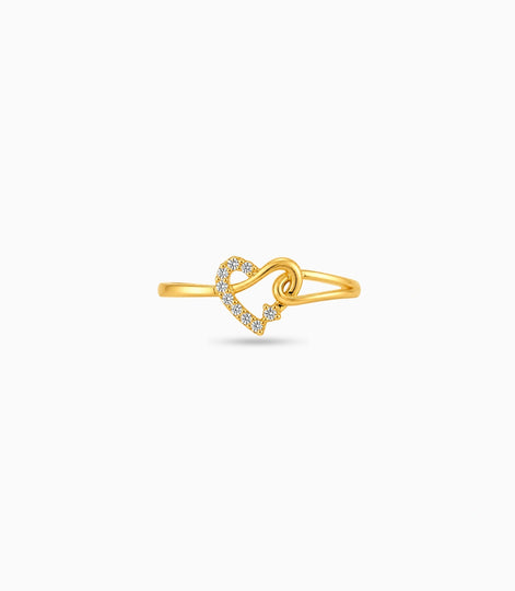 Gold Plated Party Heart Connect Finger Ring