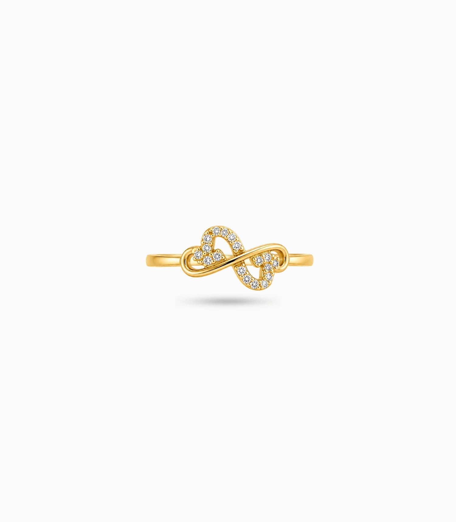 Gold Plated Party Dual Heart Finger Ring