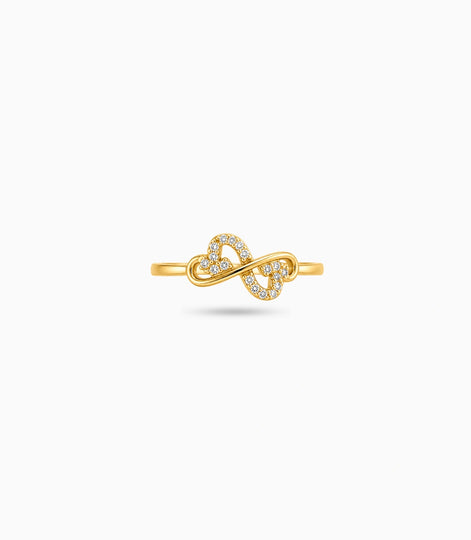 Gold Plated Party Dual Heart Finger Ring