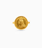 Gold Plated Festive Coin Motif Finger Ring
