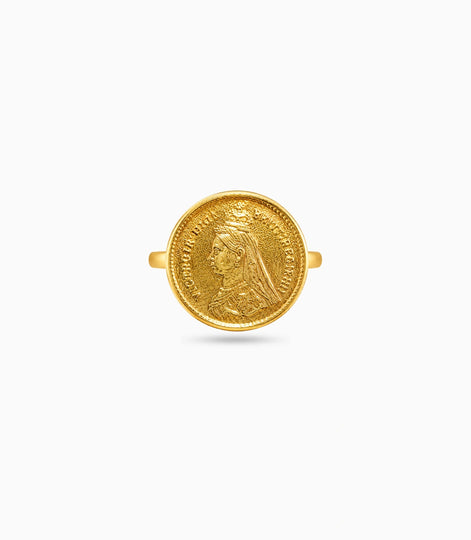 Gold Plated Festive Delicate Coin Finger Ring