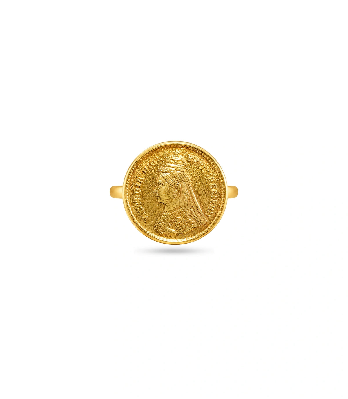 Gold Plated Festive Delicate Coin Finger Ring