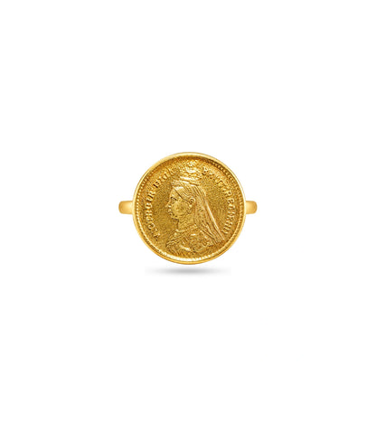 Gold Plated Festive Delicate Coin Finger Ring