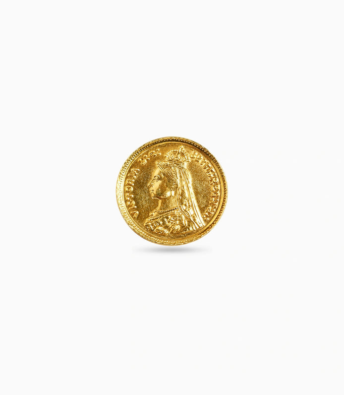 Gold Plated Festive Coin Finger Ring