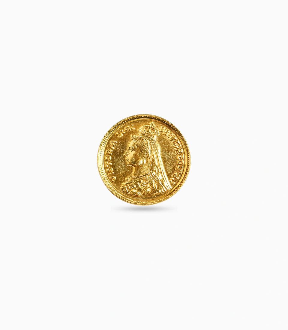 Gold Plated Festive Coin Finger Ring