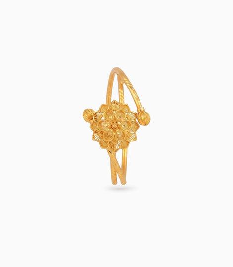 Gold Plated Floral Traditional Single Bangle