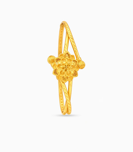 Gold Plated Floral Traditional Single Bangle