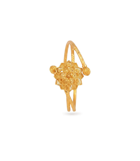Gold Plated Floral Traditional Single Bangle