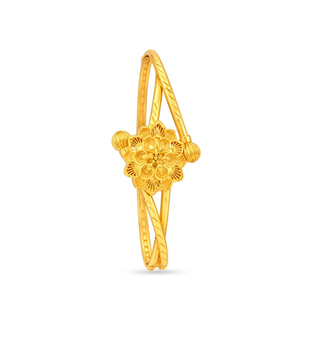 Gold Plated Floral Traditional Single Bangle