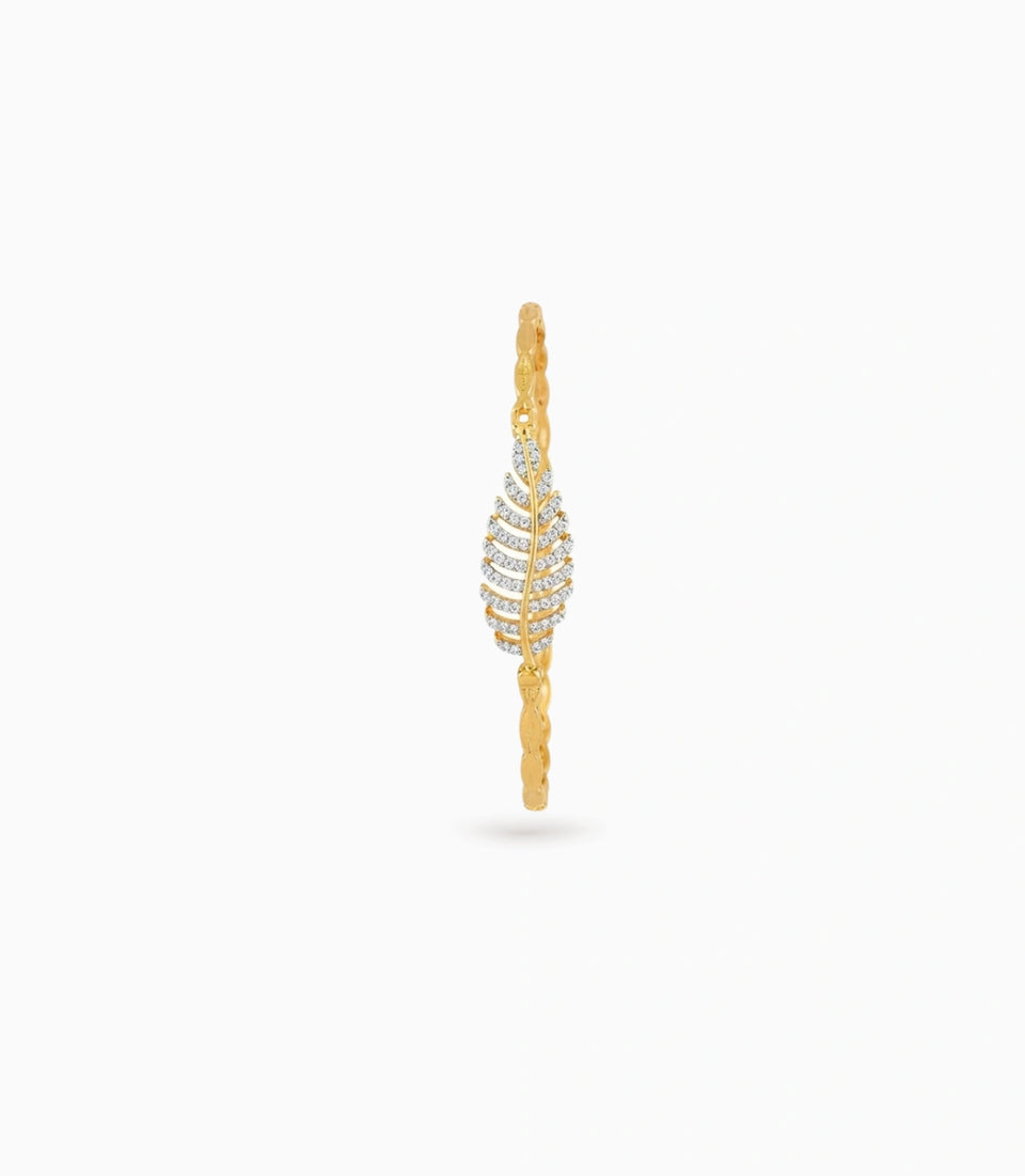 Gold Plated Textured Single Bangle