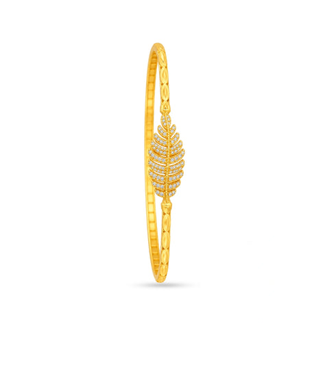 Gold Plated Textured Single Bangle