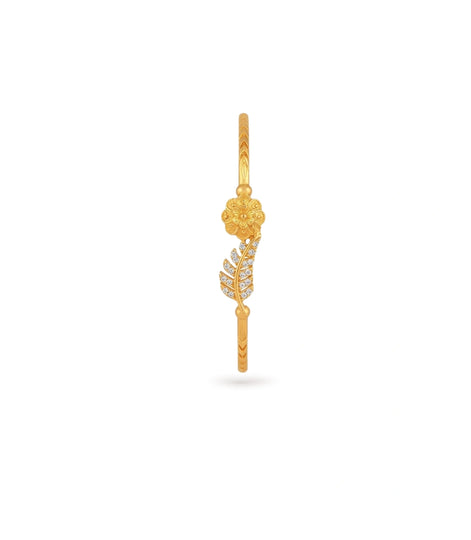 Gold Plated Elegant Bloom Single Bangle