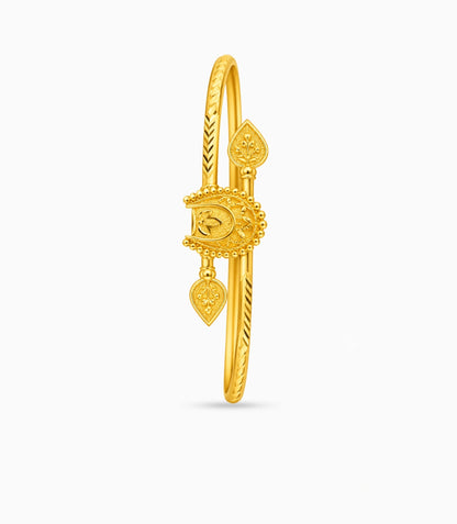 Gold Plated Designer Charm Single Bangle