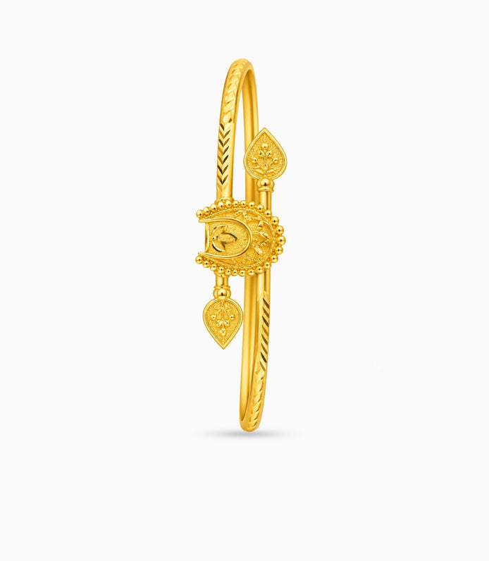 Gold Plated Designer Charm Single Bangle
