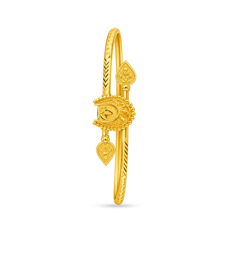 Gold Plated Designer Charm Single Bangle