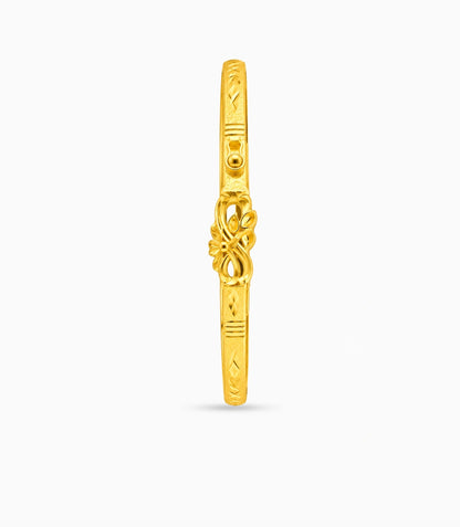 Gold Plated Refined Charm Single Bangle