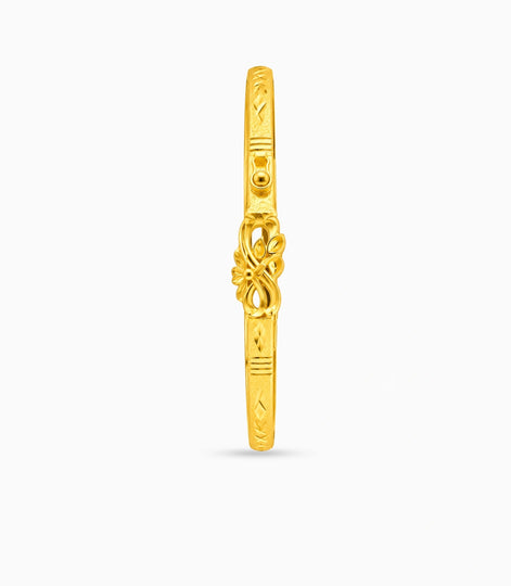 Gold Plated Refined Charm Single Bangle
