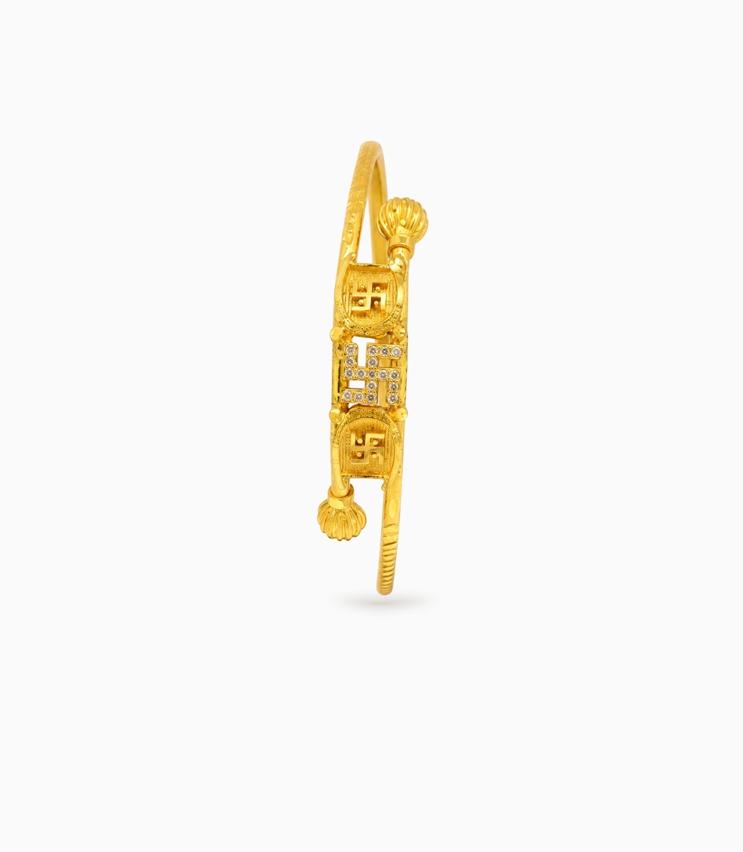 Gold Plated Swastik Single Bangle