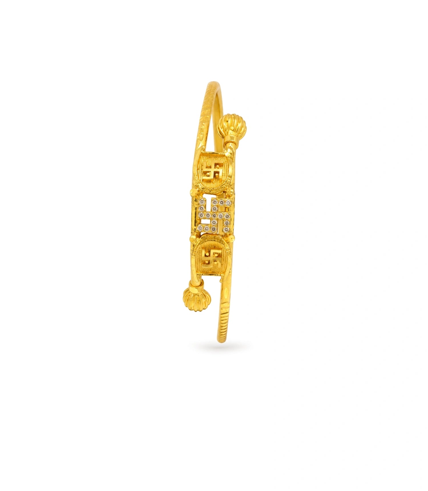 Gold Plated Swastik Single Bangle