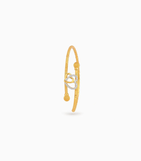 Gold Plated Ad Heart Inspired Single Bangle