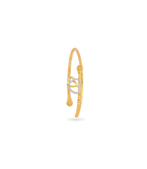 Gold Plated Ad Heart Inspired Single Bangle