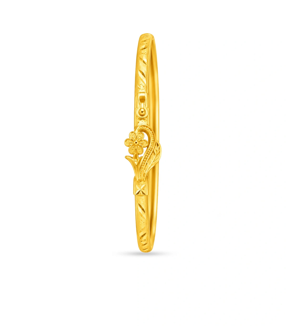 Gold Plated Floral Radiance Single Bangle