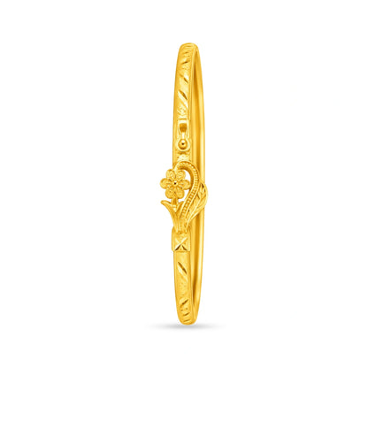 Gold Plated Floral Radiance Single Bangle