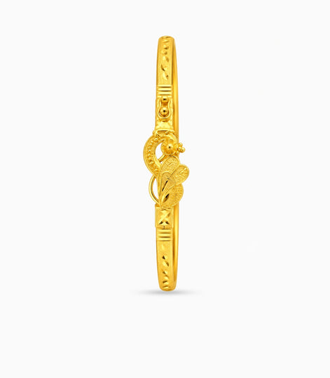Gold Plated Peacock Design Single Bangle