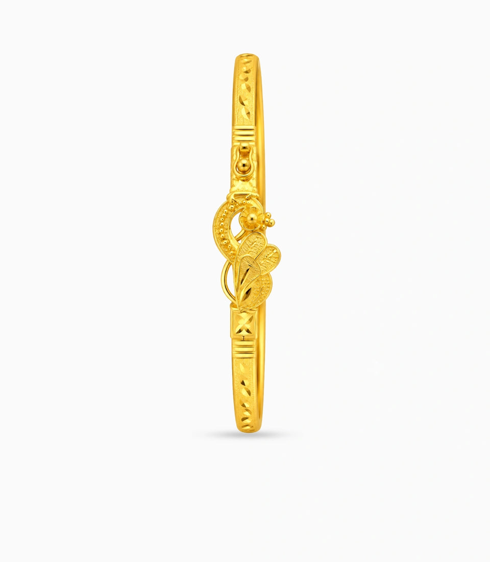 Gold Plated Peacock Design Single Bangle