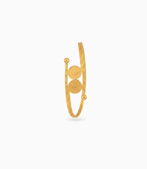 Gold Plated Coin Inspired Design Single Bangle