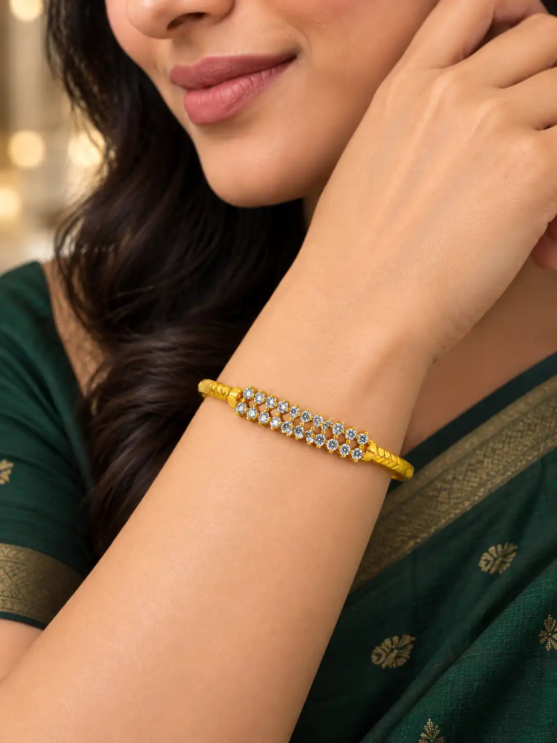 Gold Plated Designer Single Bangle