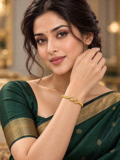 Gold Plated Spiral Radiance AD Single Bangle