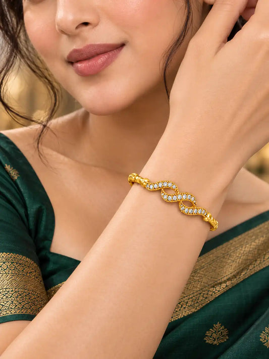 Gold Plated Spiral Radiance AD Single Bangle