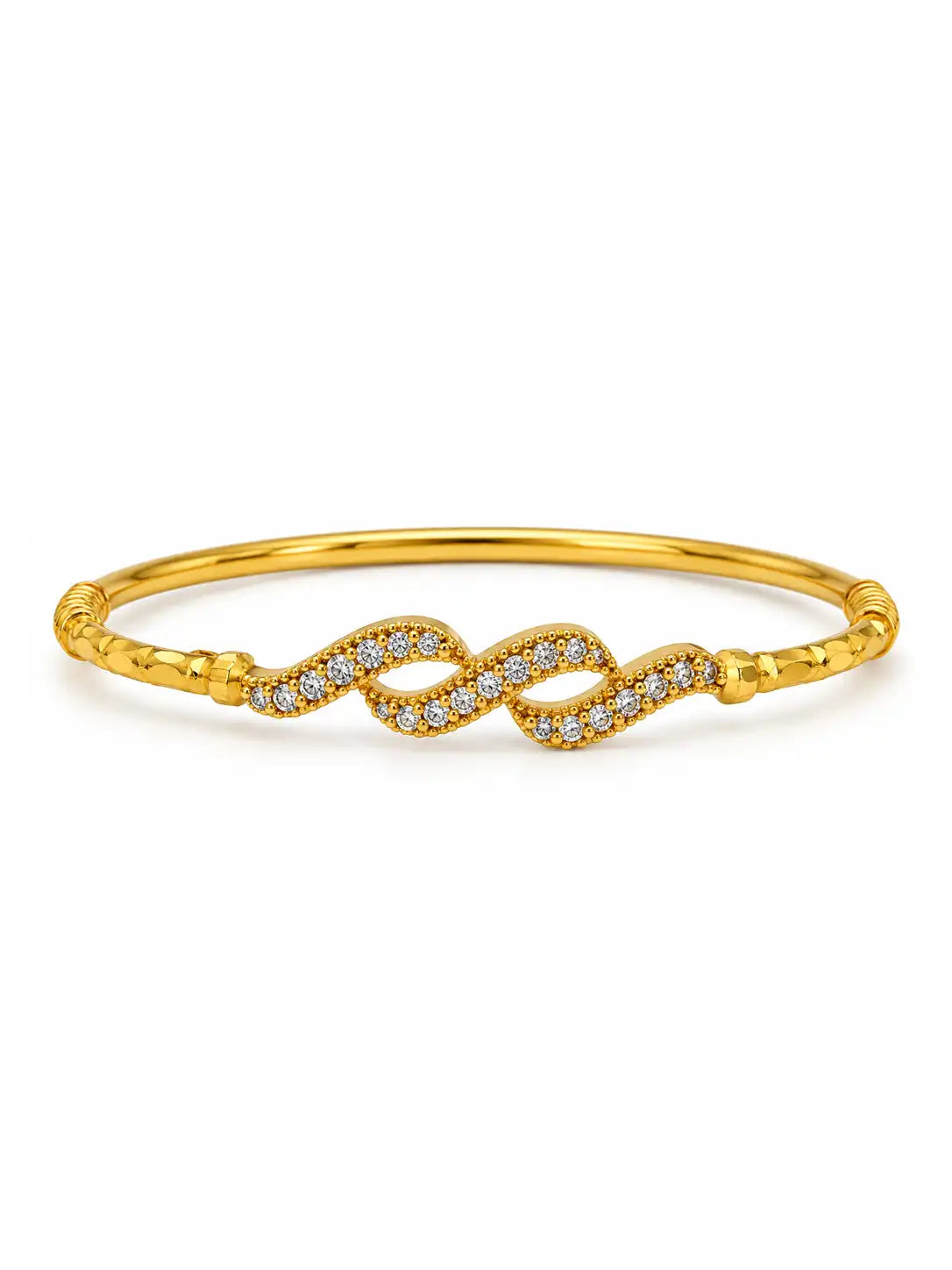 Gold Plated Spiral Radiance AD Single Bangle