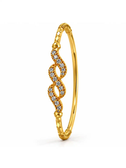 Gold Plated Spiral Radiance AD Single Bangle