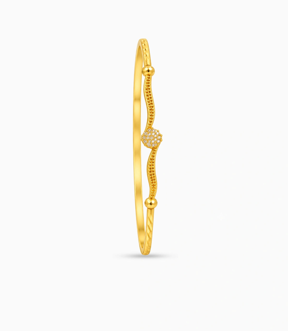 Gold Plated Soft Twist AD Single Bangle