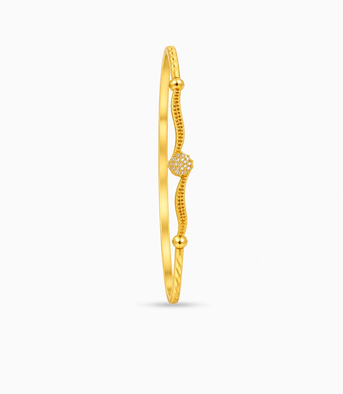 Gold Plated Soft Twist AD Single Bangle
