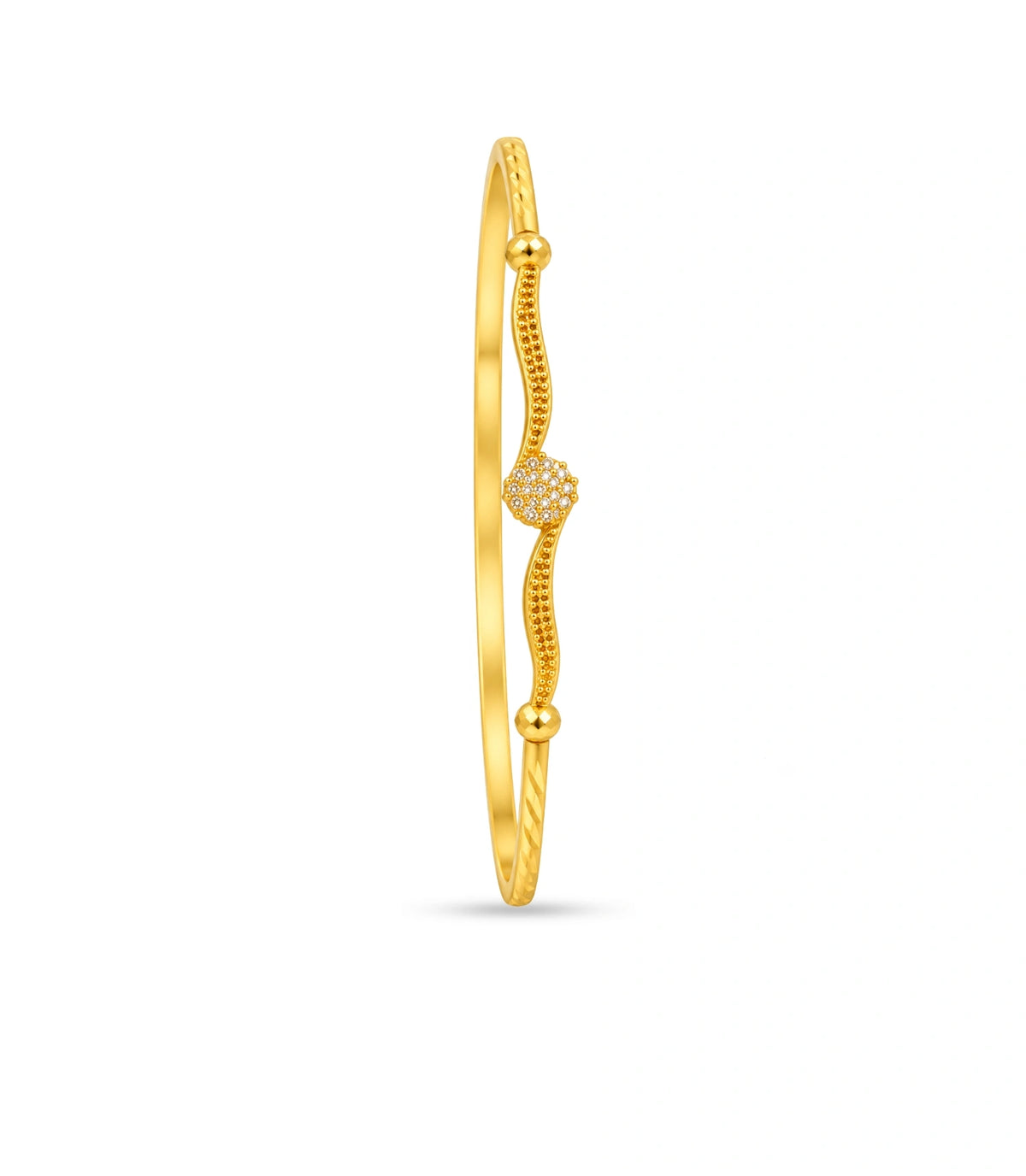Gold Plated Soft Twist AD Single Bangle