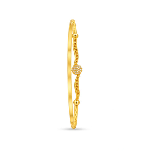 Gold Plated Soft Twist AD Single Bangle