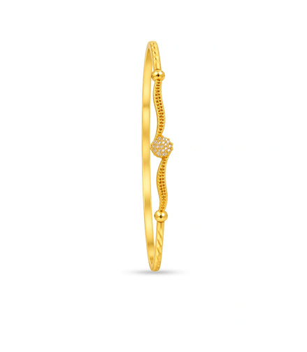 Gold Plated Soft Twist AD Single Bangle