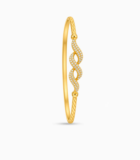 Gold Plated Spiral Radiance AD Single Bangle