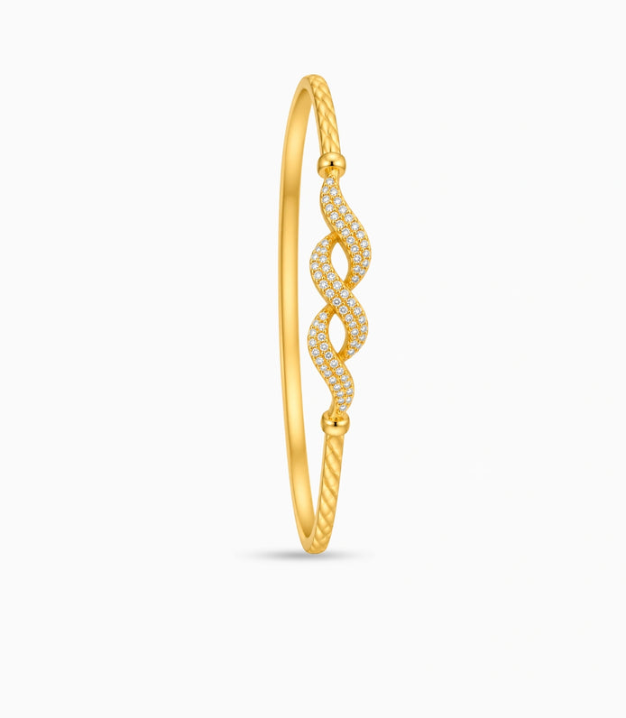 Gold Plated Spiral Radiance AD Single Bangle