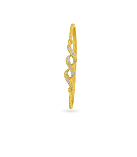 Gold Plated Spiral Radiance AD Single Bangle